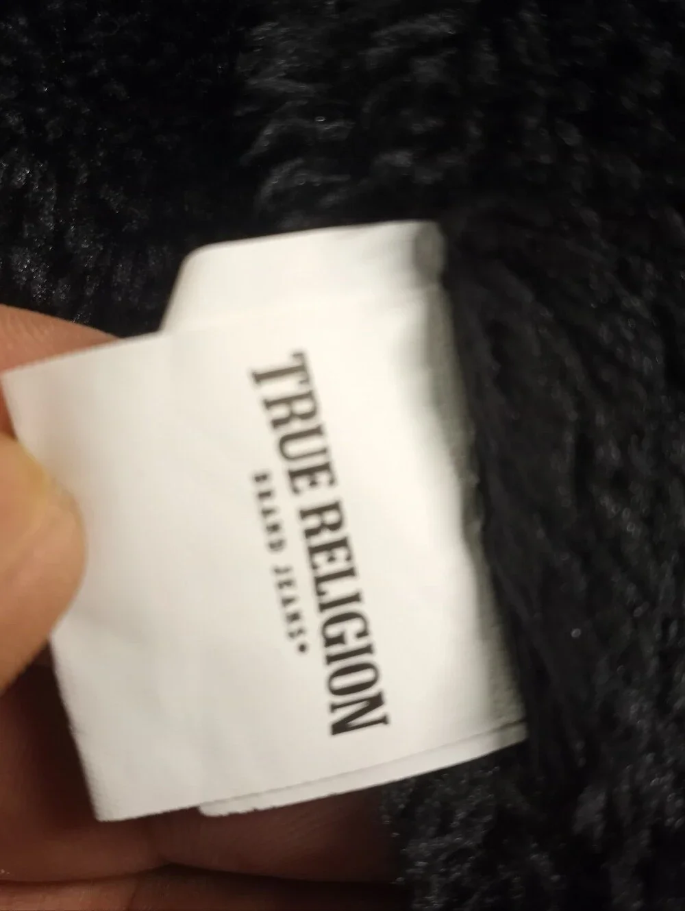 True Religion Dark Blue Ribbed Knit Cuff Beanie One Size
